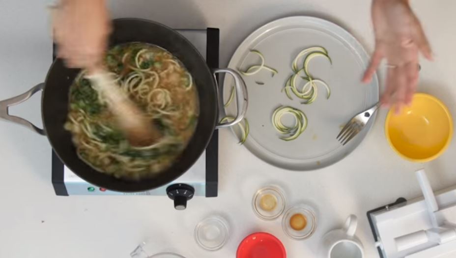 Keto Ginger Scallion & Egg Drop Zucchini Noodle Soup