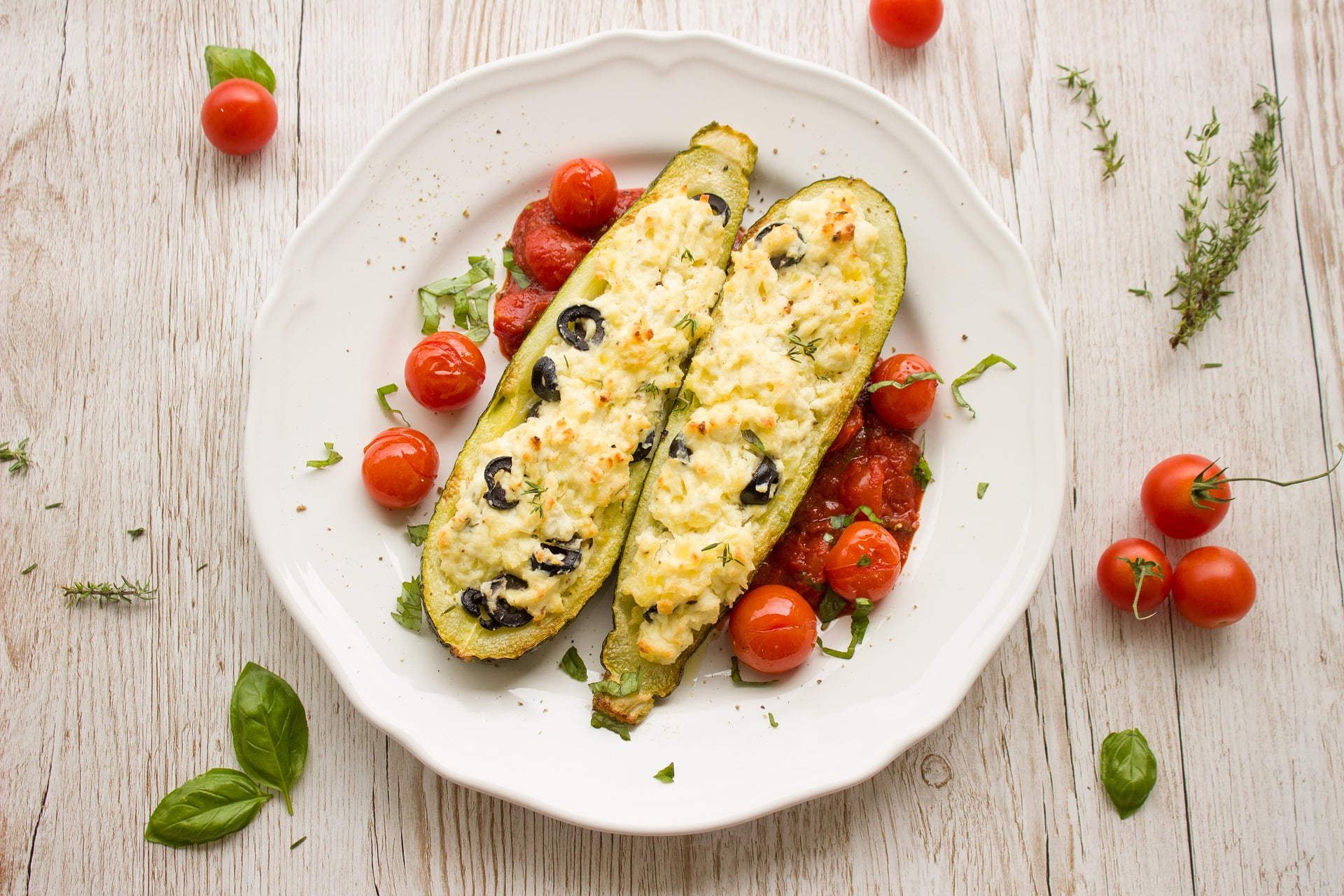 Keto Zucchini Canoes with Goat Cheese Recipe