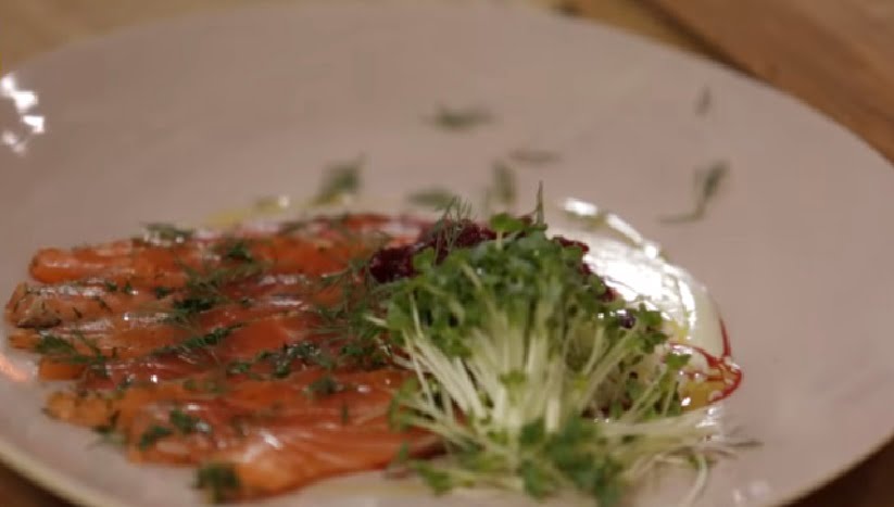 Dairy Free Keto Beetroot-cured Salmon with Dill Oil