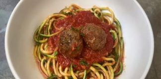 Give your craving for Italian a healthy twist with this fantastic slow cooker keto zoodles & meatballs recipe! The perfect meal for dinner time.